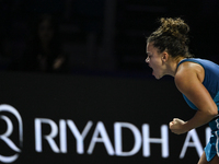 RIYADH, SAUDI ARABIA - NOVEMBER 02: Jasmine Paolini of Italy during her match against Kazakhstan's Elena Rybakina at the 2024 WTA Finals, pa...