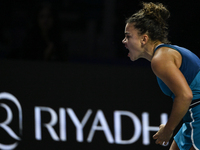 RIYADH, SAUDI ARABIA - NOVEMBER 02: Jasmine Paolini of Italy during her match against Kazakhstan's Elena Rybakina at the 2024 WTA Finals, pa...