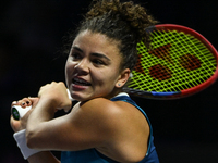 RIYADH, SAUDI ARABIA - NOVEMBER 02: Jasmine Paolini of Italy during her match against Kazakhstan's Elena Rybakina at the 2024 WTA Finals, pa...