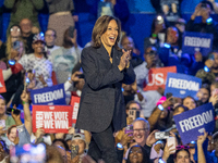 Vice President of the United States Kamala Harris delivered remarks at a campaign rally four days before Election Day at Wisconsin State Fai...