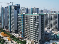 An aerial photo taken in Hangzhou, China, on November 3, 2024, shows a newly built commercial housing complex. According to the Ministry of...