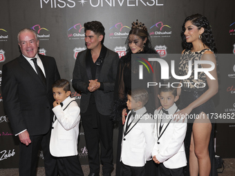 Raul Rocha and his family attend the red carpet for the Miss Universe Catrinas Gala at Antiguo Colegio de las Vizcainas in Mexico City, Mexi...