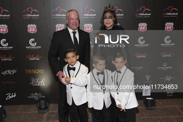 Raul Rocha and his family attend the red carpet for the Miss Universe Catrinas Gala at Antiguo Colegio de las Vizcainas in Mexico City, Mexi...