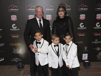 Raul Rocha and his family attend the red carpet for the Miss Universe Catrinas Gala at Antiguo Colegio de las Vizcainas in Mexico City, Mexi...