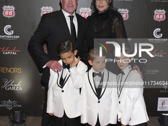 Raul Rocha and his family attend the red carpet for the Miss Universe Catrinas Gala at Antiguo Colegio de las Vizcainas in Mexico City, Mexi...