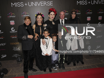 Anne Jakkaphong and Raul Rocha attend the red carpet for the Miss Universe Catrinas Gala at Antiguo Colegio de las Vizcainas in Mexico City,...