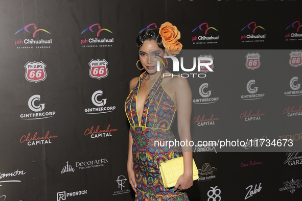 Andrea Bazarte attends the red carpet for the Miss Universe Catrinas Gala at Antiguo Colegio de las Vizcainas in Mexico City, Mexico, on Nov...