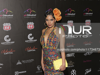 Andrea Bazarte attends the red carpet for the Miss Universe Catrinas Gala at Antiguo Colegio de las Vizcainas in Mexico City, Mexico, on Nov...