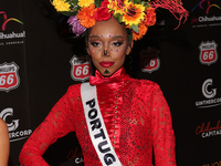 Miss Portugal Andreea Correia attends the red carpet for the Miss Universe Catrinas Gala at Antiguo Colegio de las Vizcainas in Mexico City,...