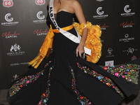 Miss Albania Franceska Rustemi attends the red carpet for the Miss Universe Catrinas Gala at Antiguo Colegio de las Vizcainas in Mexico City...