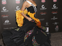 Miss Albania Franceska Rustemi attends the red carpet for the Miss Universe Catrinas Gala at Antiguo Colegio de las Vizcainas in Mexico City...