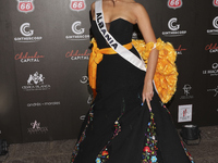 Miss Albania Franceska Rustemi attends the red carpet for the Miss Universe Catrinas Gala at Antiguo Colegio de las Vizcainas in Mexico City...