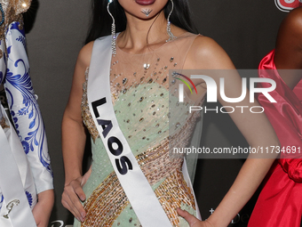 Miss Laos Miepooh Phiranya Thipphomvong attends the red carpet for the Miss Universe Catrinas Gala at Antiguo Colegio de las Vizcainas in Me...