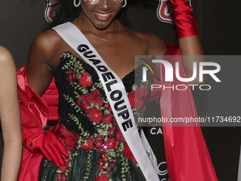 Miss Guadeloupe Coraly Desplan attends the red carpet for the Miss Universe Catrinas Gala at Antiguo Colegio de las Vizcainas in Mexico City...