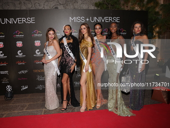 (L-R) Miss Turkey Ayliz Duman, Miss Italy Glelany Cavalcante, Miss North Macedonia Tea Gjorgievska, Miss Belgium Kenza Ameloot, Miss Zimbabw...