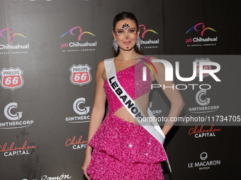 Miss Lebanon Nada Koussa attends the red carpet for the Miss Universe Catrinas Gala at Antiguo Colegio de las Vizcainas in Mexico City, Mexi...