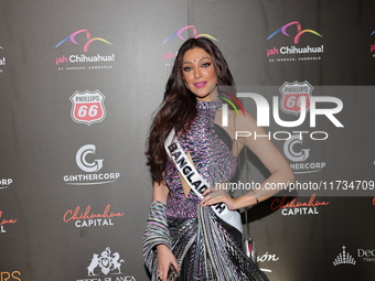 Miss Bangladesh Aniqa Alam attends the red carpet for the Miss Universe Catrinas Gala at Antiguo Colegio de las Vizcainas in Mexico City, Me...