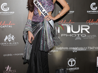 Miss Bangladesh Aniqa Alam attends the red carpet for the Miss Universe Catrinas Gala at Antiguo Colegio de las Vizcainas in Mexico City, Me...