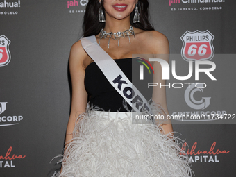 Miss Korea Ariel Han attends the red carpet for the Miss Universe Catrinas Gala at Antiguo Colegio de las Vizcainas in Mexico City, Mexico,...