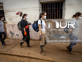 Thousands of volunteers participate in cleaning the areas affected by the floods of October 29 in Valencia. Towns such as Massanassa, Alfafa...