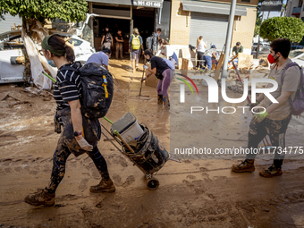 Thousands of volunteers participate in cleaning the areas affected by the floods of October 29 in Valencia. Towns such as Massanassa, Alfafa...