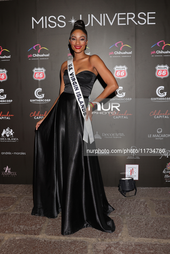 Miss United States Virgin Islands Stephany Andujar attends the red carpet for the Miss Universe Catrinas Gala at Antiguo Colegio de las Vizc...