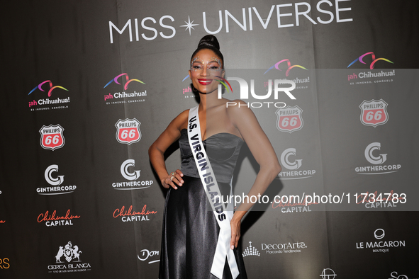 Miss United States Virgin Islands Stephany Andujar attends the red carpet for the Miss Universe Catrinas Gala at Antiguo Colegio de las Vizc...