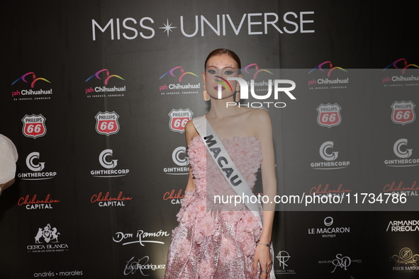 Miss Macau Cassandra Chiu attends the red carpet for the Miss Universe Catrinas Gala at Antiguo Colegio de las Vizcainas in Mexico City, Mex...