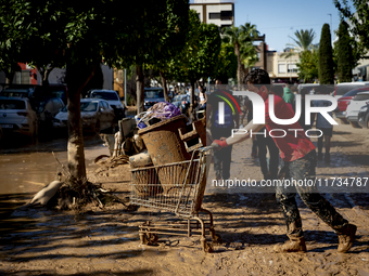 Thousands of volunteers participate in cleaning the areas affected by the floods of October 29 in Valencia. Towns such as Massanassa, Alfafa...