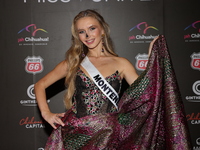 Miss Montenegro Rumina Ivezaj attends the red carpet for the Miss Universe Catrinas Gala at Antiguo Colegio de las Vizcainas in Mexico City,...