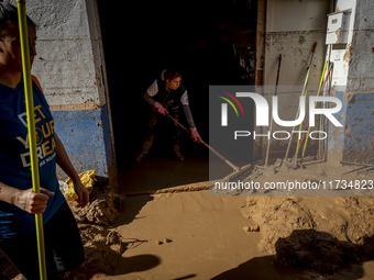 Thousands of volunteers participate in cleaning the areas affected by the floods of October 29 in Valencia. Towns such as Massanassa, Alfafa...