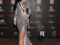 Miss Hong Kong Joanne Rhodes attends the red carpet for the Miss Universe Catrinas Gala at Antiguo Colegio de las Vizcainas in Mexico City,...