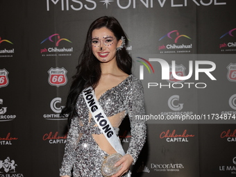 Miss Hong Kong Joanne Rhodes attends the red carpet for the Miss Universe Catrinas Gala at Antiguo Colegio de las Vizcainas in Mexico City,...