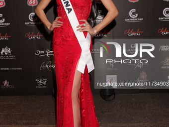 Miss China Xuhe Hou attends the red carpet for the Miss Universe Catrinas Gala at Antiguo Colegio de las Vizcainas in Mexico City, Mexico, o...