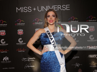 Miss Croatia Zrinka Coric attends the red carpet for the Miss Universe Catrinas Gala at Antiguo Colegio de las Vizcainas in Mexico City, Mex...