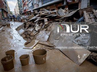 Thousands of volunteers participate in cleaning the areas affected by the floods of October 29 in Valencia. Towns such as Massanassa, Alfafa...