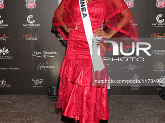 Miss Equatorial Guinea, Diana Angono Mouhafo, attends the red carpet for the Miss Universe Catrinas Gala at Antiguo Colegio de las Vizcainas...