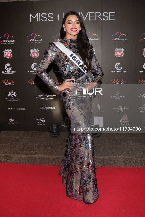 Miss Israel Ofir Korsia attends the red carpet for the Miss Universe Catrinas Gala at Antiguo Colegio de las Vizcainas in Mexico City, Mexic...