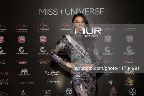 Miss Israel Ofir Korsia attends the red carpet for the Miss Universe Catrinas Gala at Antiguo Colegio de las Vizcainas in Mexico City, Mexic...