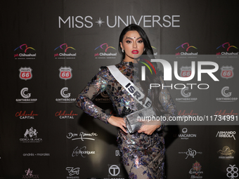 Miss Israel Ofir Korsia attends the red carpet for the Miss Universe Catrinas Gala at Antiguo Colegio de las Vizcainas in Mexico City, Mexic...