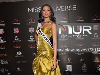 Miss Dominican Republic Celinee Santos Frias attends the red carpet for the Miss Universe Catrinas Gala at Antiguo Colegio de las Vizcainas...