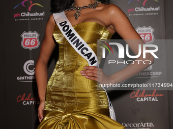 Miss Dominican Republic Celinee Santos Frias attends the red carpet for the Miss Universe Catrinas Gala at Antiguo Colegio de las Vizcainas...