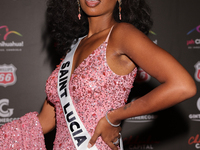 Miss Saint Lucia Skye Faucher attends the red carpet for the Miss Universe Catrinas Gala at Antiguo Colegio de las Vizcainas in Mexico City,...