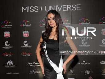 Miss Great Britain Christina Dela Cruz attends the red carpet for the Miss Universe Catrinas Gala at Antiguo Colegio de las Vizcainas in Mex...