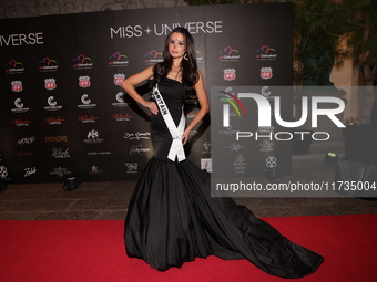 Miss Great Britain Christina Dela Cruz attends the red carpet for the Miss Universe Catrinas Gala at Antiguo Colegio de las Vizcainas in Mex...