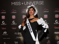 Miss Persia Ava Vahneshan attends the red carpet for the Miss Universe Catrinas Gala at Antiguo Colegio de las Vizcainas in Mexico City, Mex...