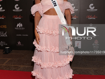 Miss Spain Michelle Jimenez attends the red carpet for the Miss Universe Catrinas Gala at Antiguo Colegio de las Vizcainas in Mexico City, M...