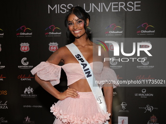 Miss Spain Michelle Jimenez attends the red carpet for the Miss Universe Catrinas Gala at Antiguo Colegio de las Vizcainas in Mexico City, M...