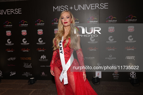 Miss Germany Pia Theissen attends the red carpet for the Miss Universe Catrinas Gala at Antiguo Colegio de las Vizcainas in Mexico City, Mex...