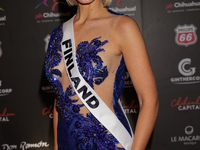 Miss Finland Matilda Wirtavuori attends the red carpet for the Miss Universe Catrinas Gala at Antiguo Colegio de las Vizcainas in Mexico Cit...